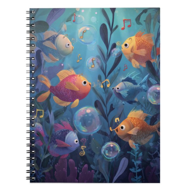 Musical Fish Deep Sea Melody Notebook Anteckningsbok (Framsidan)