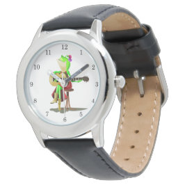 Musical Frog Spelar Guitar Funny Watch Armbandsur