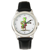 Musical Frog Spelar Guitar Funny Watch