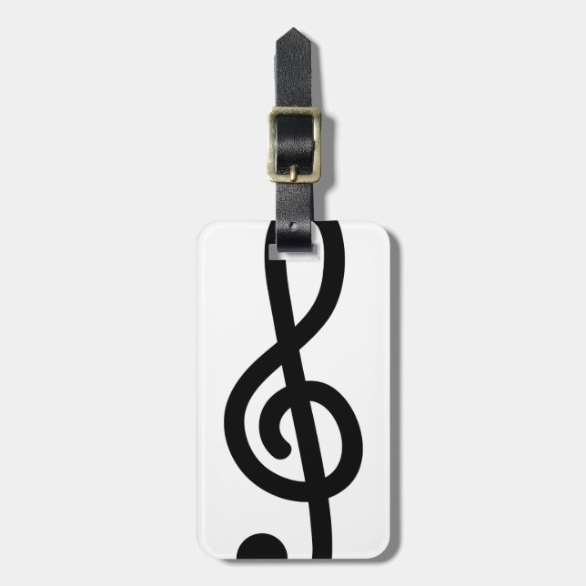 Musical G Treble clef note-resepaket-taggar Bagagebricka (Vertikal Framsida)