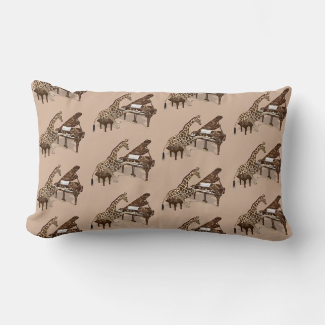 Musical Giraffe Spelar Piano Lumbarkudde (Framsida)