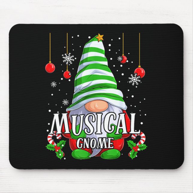 Musical Gnome Christmas Pajamas Matching Family Gr Musmatta (Framsidan)