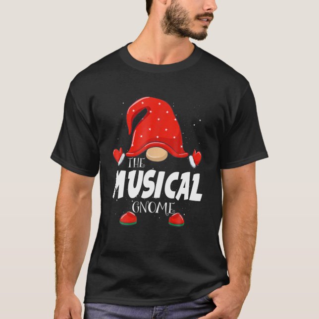 Musical Gnome Matching Family Group - juldel T Shirt (Framsida)