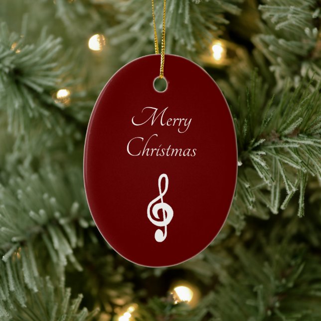 Musical God jul Treble Clef Elegant Red Julgransprydnad Keramik (Träd)