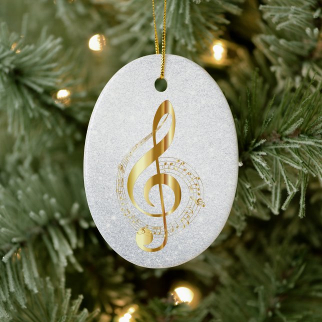 Musical Golden Notes Ceramic Ornament (Träd)