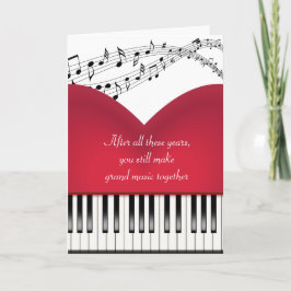 Musical Grand Piano Heart för årsdagen Kort