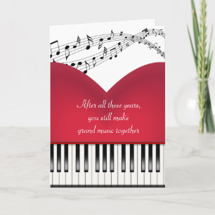 Musical Grand Piano Heart för årsdagen Kort