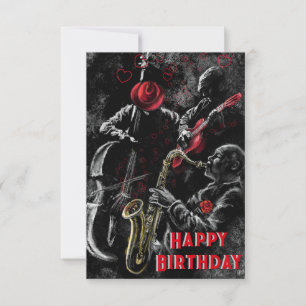 Musical Grattis på födelsedagen Card med Jazz Musi