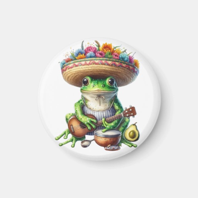 Musical Grönt Frog Magnet (Framsidan)