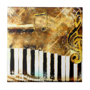 Musical Grunge Ceramic Tile Kakelplatta