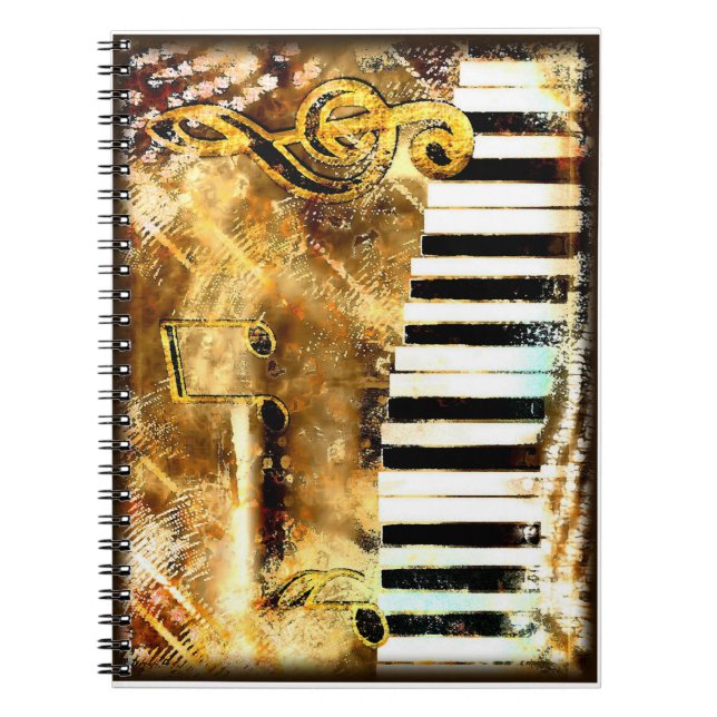 Musical Grunge Notebook Anteckningsbok (Framsidan)