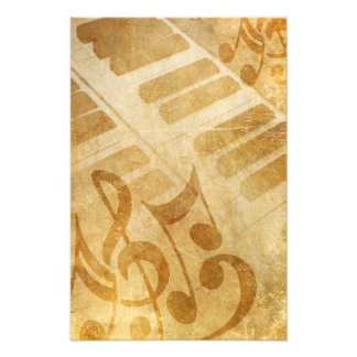 MUSICAL GRUNGE NOTES PIANO BACKGROUNUNDS FADED VIN FOTOTRYCK