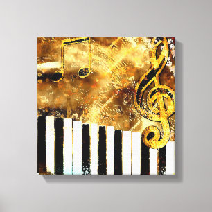 Musical Grunge Wrapped Canvas