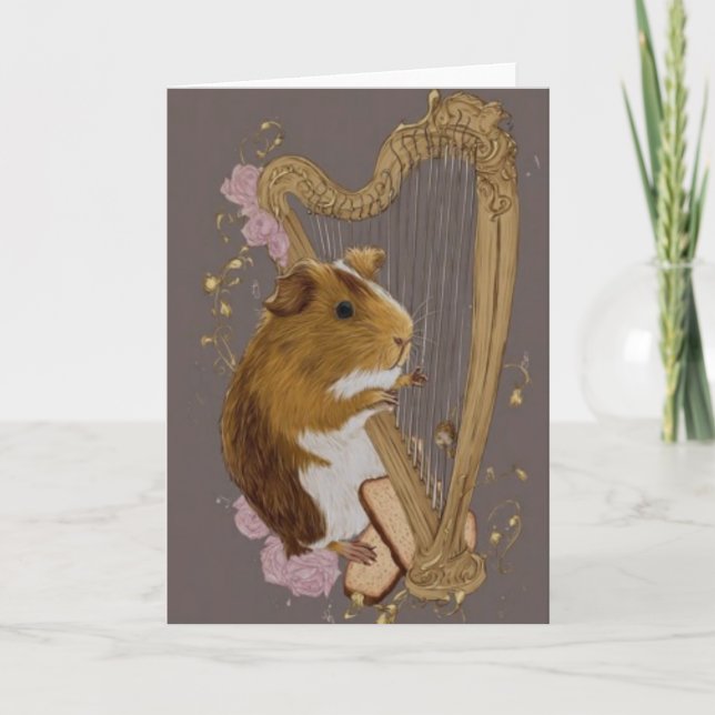 Musical Guinea Pig Greeting Card Kort (Framsida)