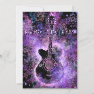 Musical Guitar Birthday Card Kort