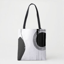 Musical Guitar Black White Abstrakt