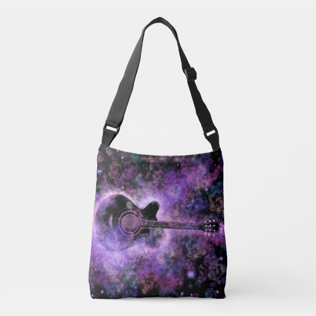 Musical Guitar Crossbody Bag eller Tote Bag Axelväska (Framsida)