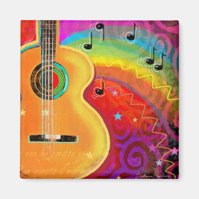 Musical Guitar fantasi Magnet (Framsidan)