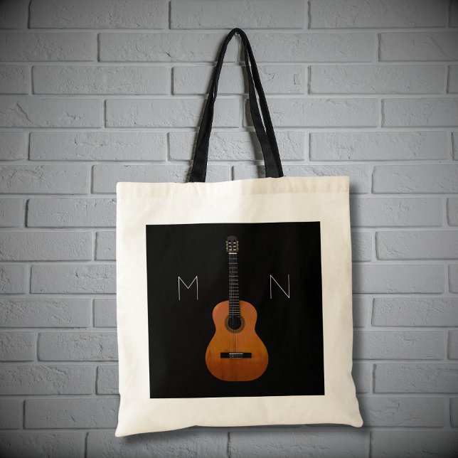 Musical Guitar Monogram Black Tygkasse (Skapare uppladdad)