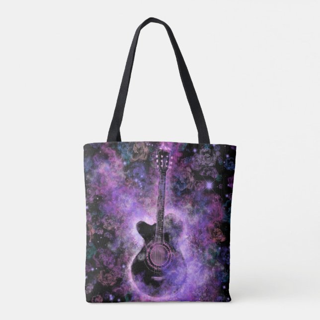 Musical Guitar Tote bags Tygkasse (Baksida)