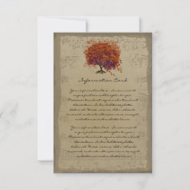 Musical Guld Mörk Orange Plum Heart Löv Träd