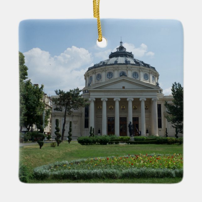 Musical Hälsning från Bukarest! Keramisk prydnadsf Julgransprydnad Keramik (Framsida)