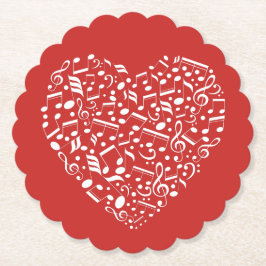 Musical Heart anpassningsbar färg papprare underlä Underlägg Papper