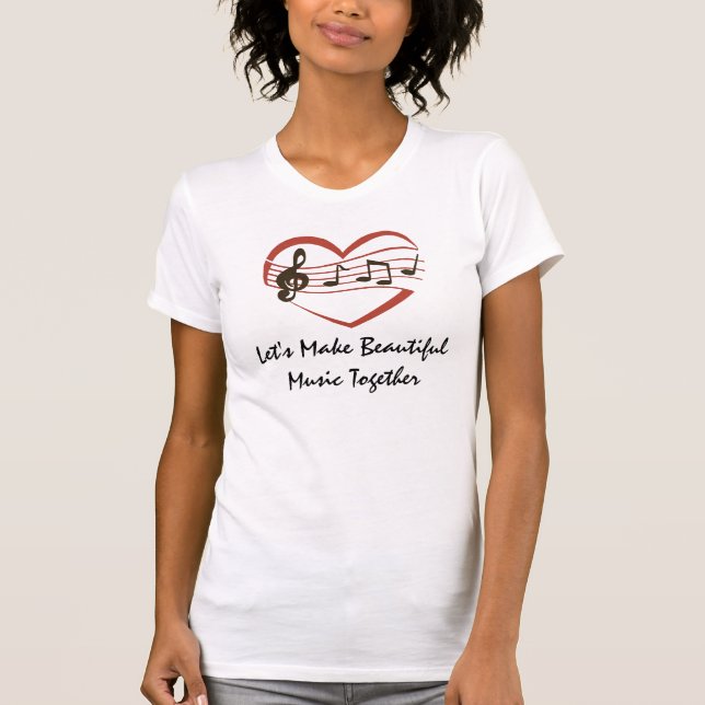 Musical Heart Valentine's Woman's t shirt (Framsida)