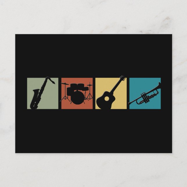 Musical Instrument collage Vykort (Framsida)
