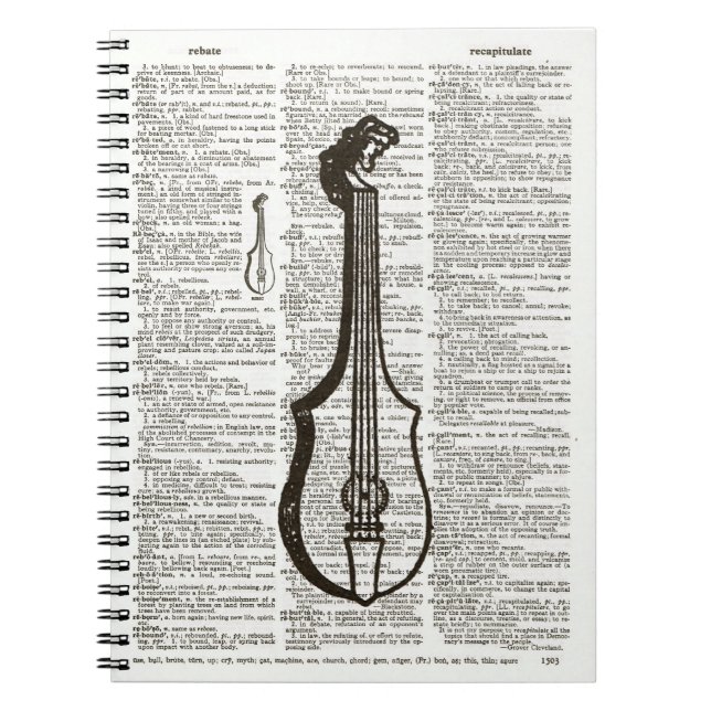 Musical Instrument Dictionary Art Anteckningsbok (Framsidan)
