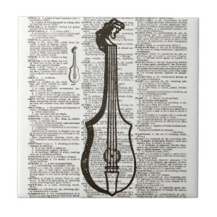 Musical Instrument Dictionary Art Kakelplatta