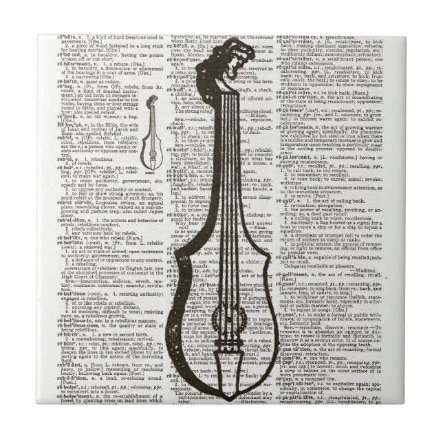 Musical Instrument Dictionary Art Kakelplatta (Framsidan)