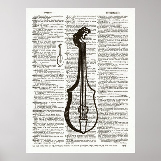 Musical Instrument Dictionary Art Poster (Framsidan)