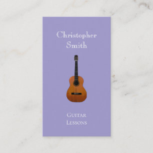 Musical Instrument Guitar Lessons Lila Visitkort