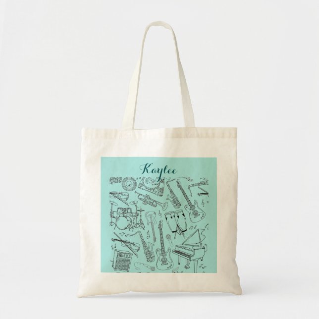 Musical Instrument Lakan Music Tote Bag Tygkasse (Framsidan)