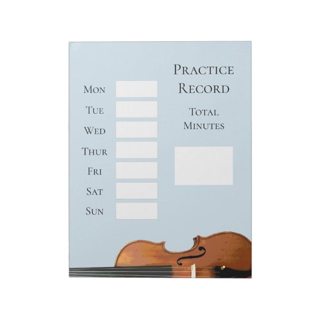 Musical Instrument Lessons Violin Blue Anteckningsblock (Roterad)