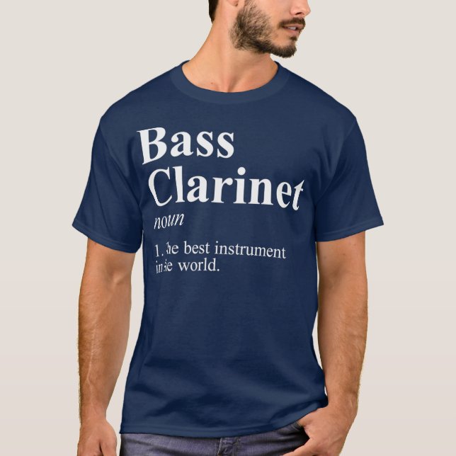 Musical Instrument Marching Band Bass Clarinet T Shirt (Framsida)