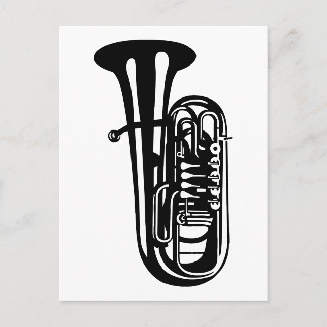 Musical Instrument tuba - musikerdesign Vykort (Framsida)