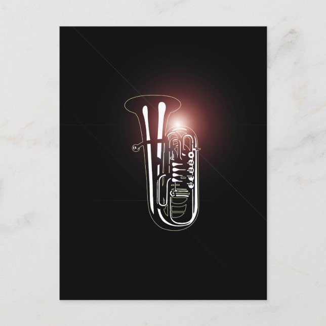 Musical Instrument tuba - musikerdesign Vykort (Framsida)