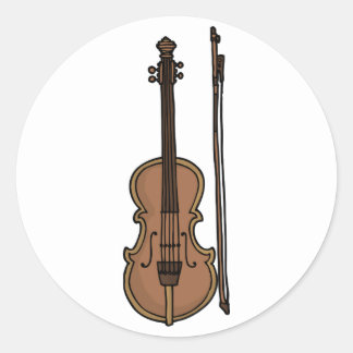 Musical Instrument Violin Doodle Stickers Runt Klistermärke