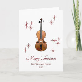 Musical Instrument Violin Festive jul Helgkort