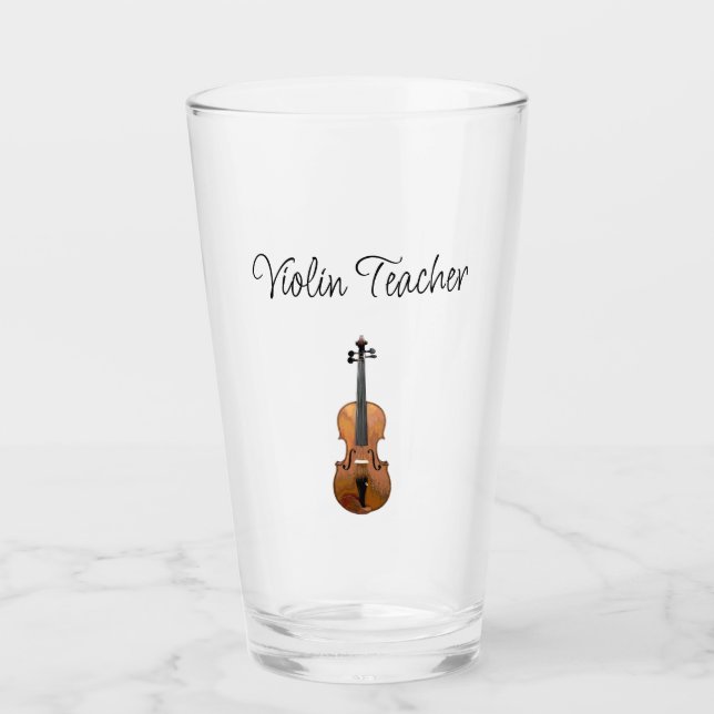 Musical Instrument Violin Teacher Cute Typography Glaskopp (Framsida)