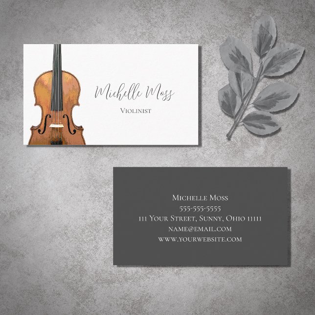 Musical Instrument Violin Violinist Elegant Visitkort (Skapare uppladdad)