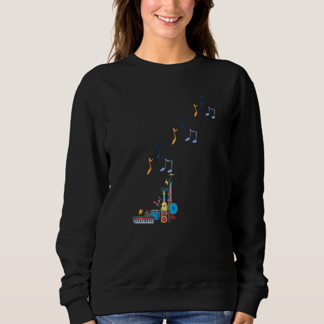 Musical Instruments And Musical Notes T Shirt (Framsida)