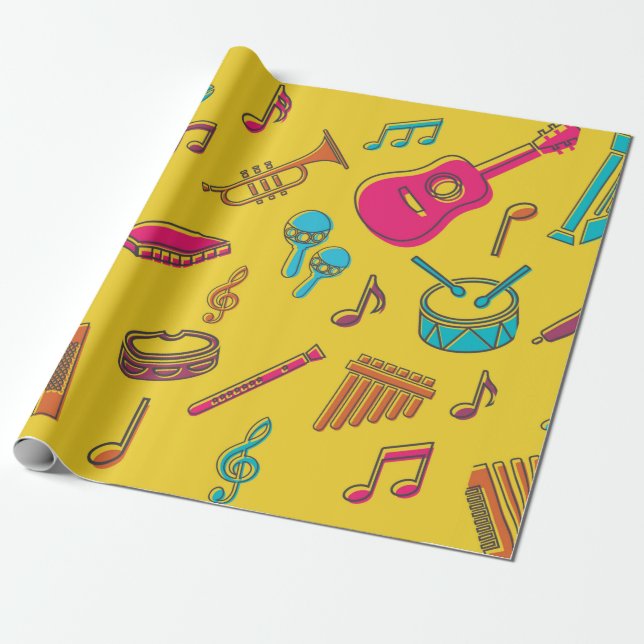 Musical instruments background. musical notes.  presentpapper (Utrullad)
