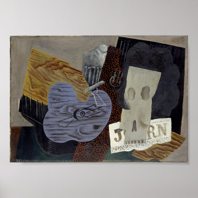 Musical Instruments & Fruit Dish by Picasso (1914) Poster (Framsidan)