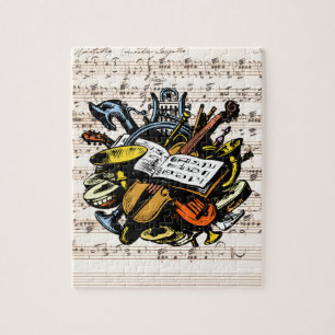 Musical Instruments Rossini Lakan Music Background Pussel