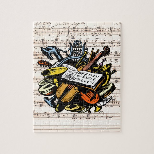 Musical Instruments Rossini Lakan Music Background Pussel (Vertikal)
