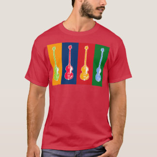 MUSICAL INSTRUMENTS SILHOUETTES HOFNER BASS T SHIRT