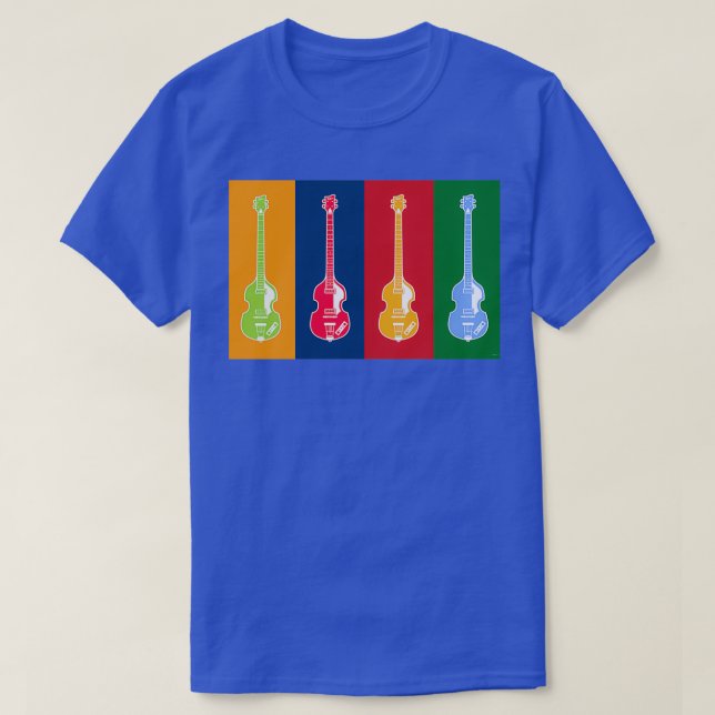 MUSICAL INSTRUMENTS SILHOUETTES HOFNER BASS T SHIRT (Design framsida)